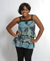 Tie-dyed denim-Toni-Top